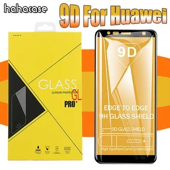 

500pcs 9D Curved Full Cover Tempered Glass For Huawei Honor V20 20 20i 10 Lite 9S 9E 8S 8X Max HD Anti-Scratch With Yellow Box