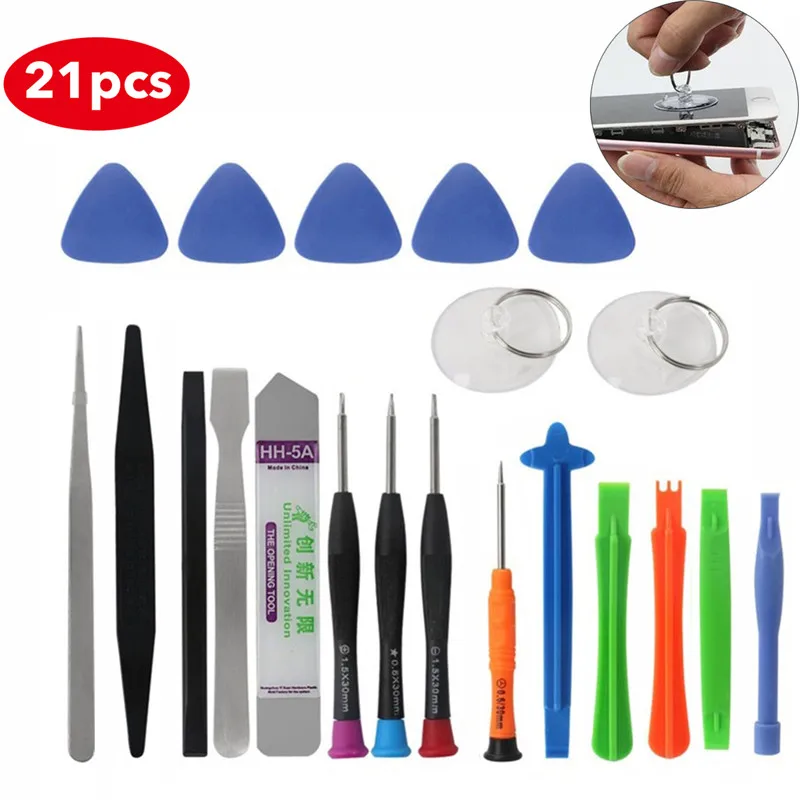 

Urijk 21Pcs Mobile Phone Opening Pry Repair Tool Kit Professional Mini Screwdrivers Set for Mobile Cell Phone Tablet PC DIY