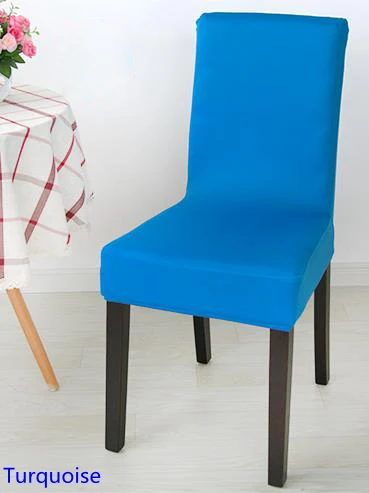 Чехол на стул из спандекса и лайкры бирюзового цвета подходит для квадратной