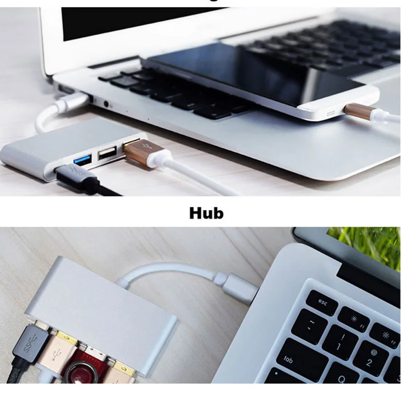 Usb-концентратор 3,0 Тип C концентратор USB 3,0 разветвитель 3 порта Мульти USB C хаб USB-C концентратор 2,0 несколько с функцией зарядки для ноутбука