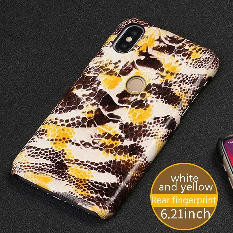 Страусиная ножная кожа чехол для телефона для xiaomi 8 подлинный кожаный чехол для мобильного телефона половина пакета защитный чехол задний отпечаток пальца стиль - Цвет: white and yellow 1