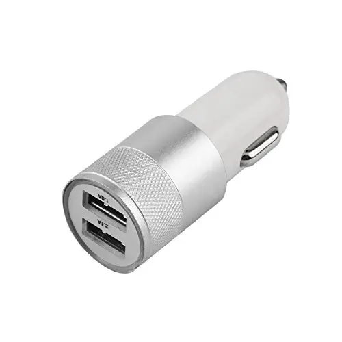 شاحن سيارة أعلى جودة نحى الألومنيوم مدفوع. مشرق الأزرق led ضوء 2 x usb ميناء 2.1a 1.0a + عالية السرعة تكنولوجيا الذكاء