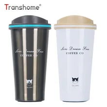 Transhome Thermos Coffee Mug 500ml Grumpy Cat New Stainless Steel Vacuum Flask Vacuum Cup Coffee Mugs Business Gift Cups Thermos