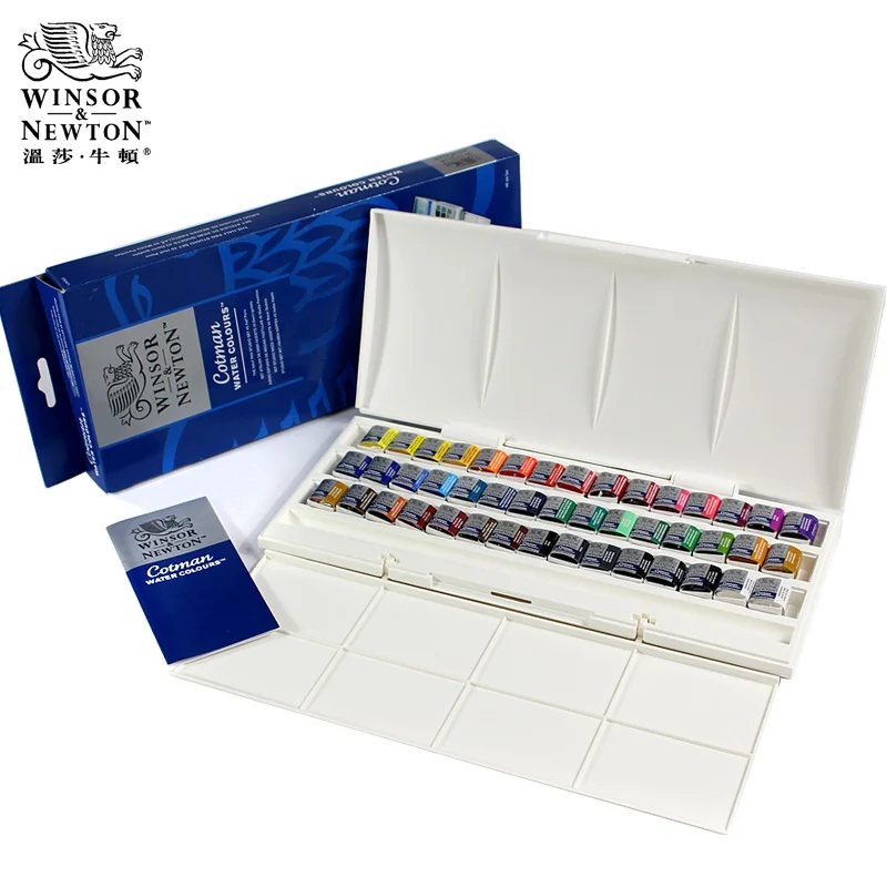 WINSOR & NEWTON 45 цветов акварельные краски котман одноцветное художник акварель пигмент искусство принадлежности для рисования