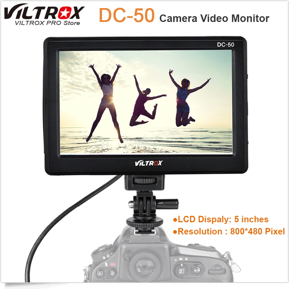  Viltrox DC-50 Portable 5'' Clip-on LCD HDMI Camera Video Monitor for Canon Nikon Sony A7 A9 A7II A7