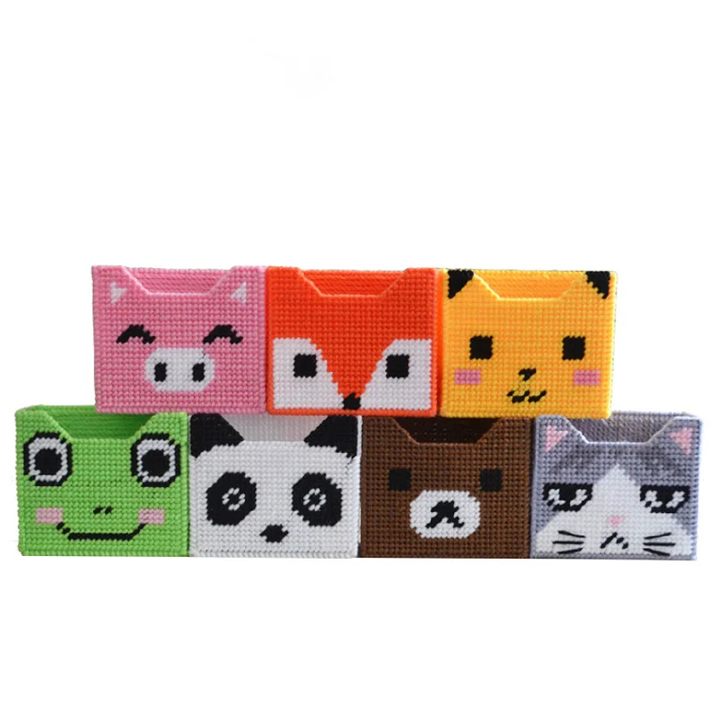 

LTX020 DIY Craft Stich Cross Stitch Needlework Embroidery Crafts Counted Cross-Stitching Kit Knitting Wool Tissue Box Package