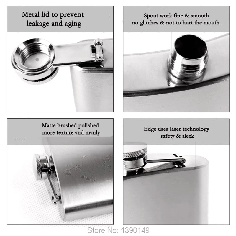 Hot sale portable stainless steel hip metal flask sets gift travel whiskey alcohol liquor bottle flagon Male Small Mini Bottles (5)