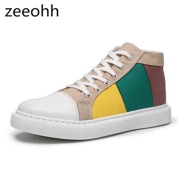 

zeeohh Men Lightweight Sneakers spring autumn New Korean version canvas Men Casual lace up high top Shoes Zapatos de hombre