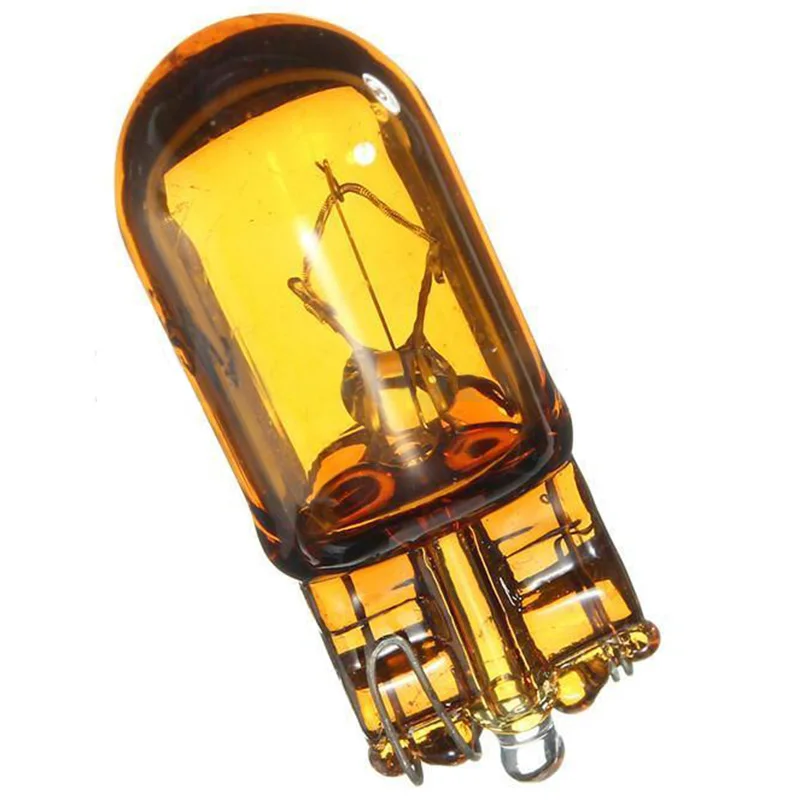 10pcs/lots T10 168/W5W 5W Halogen Car Globe Front Sidelight Headlight Bulb Yellow