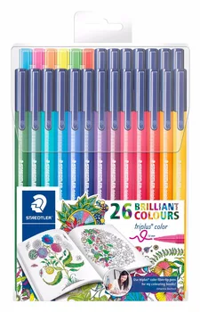 

Assorted 26 Color Staedtler Triplus Fiber-Tip Coloring 1.0mm Pen 323 TB26JB For Adult Johanna Basford Adult Coloring Edition