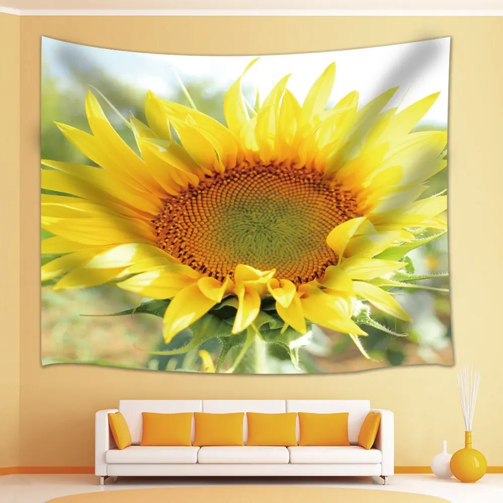 Flower Home Decor Sunflower Tapestry Wall Art Hanging for Bedroom