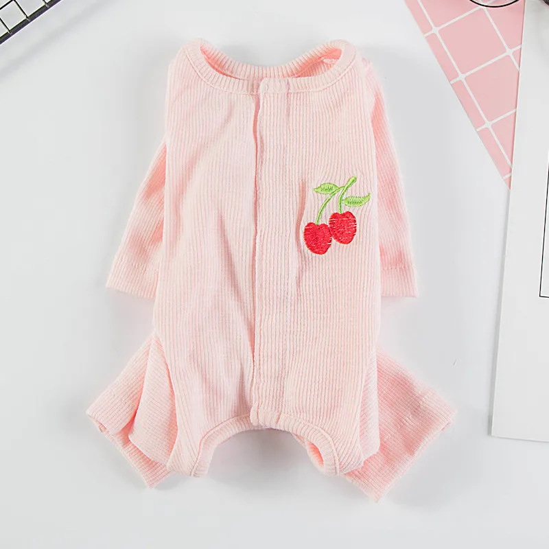 

Pet Dog Jumpsuit Pajamas XS-XL Solid Puppy Cat Jumpsuits Clothing 100% Cotton Dog Clothes Teddy Chihuahua 4 Legs Pajamas For Dog