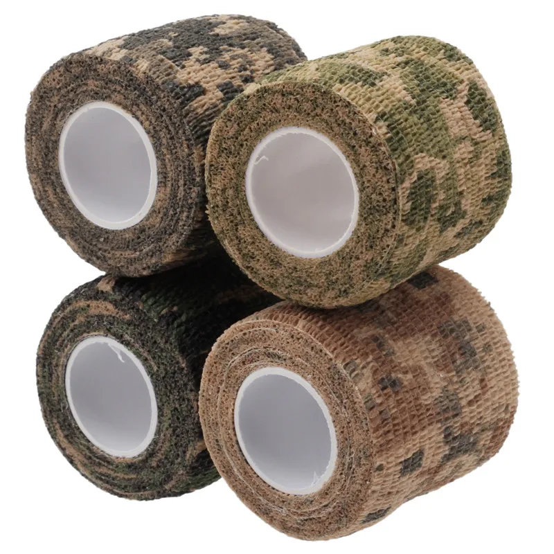 

4Pcs Reusable Tensile Elasticity Tape Camo Hunting Camping Hiking Camouflage Stealth Waterproof Decor Repair Tape Party Supplies