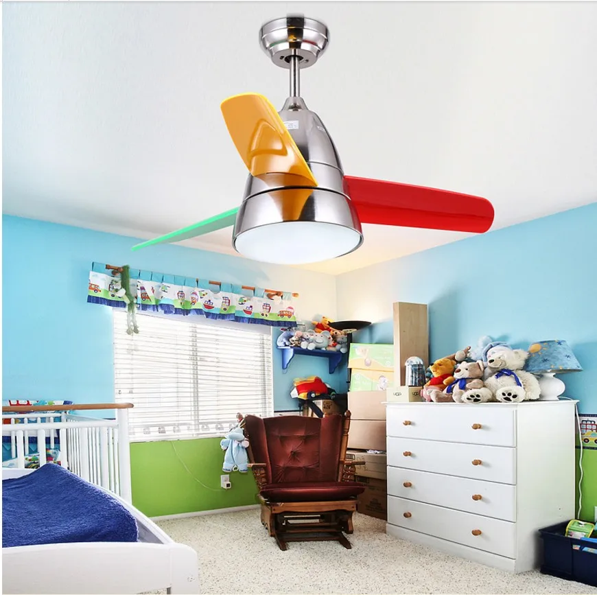 

Nordic LED 36 Inch Kids Ceiling Fans With Lights Bedroom Child Ceiling Fan Children 220 Volt Fan Lamp Ventilador De Techo