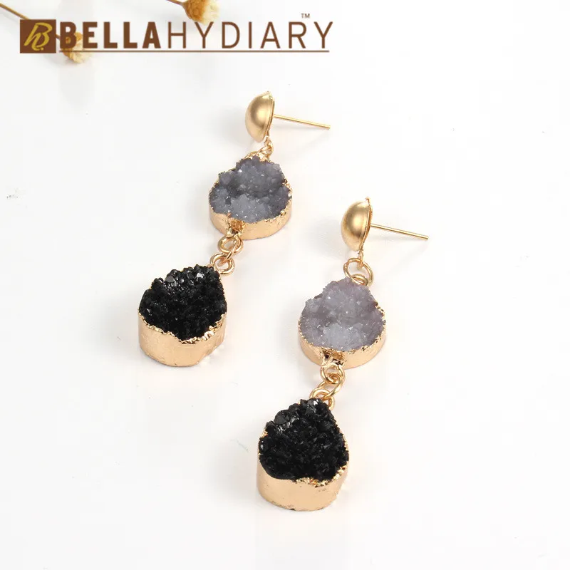 Druzy earrings resin earrings jewelry Ohrringe bijoux earings earring earing pendientes brinco big earrings vintage jewelry wedding earrings geometric earrings long earrings gifts for women korean earrin (3)