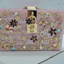 Роскошная вечерняя сумка высокого качества Алмазный резной полый замок из акриловой замши женские вечерние клатчи сумка на плечо откидной кошелек