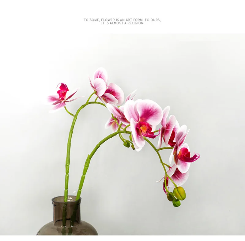 Flone Artificial Silk Fake Flowers 70cm Artificial Butterfly Orchid Flowers Branch Wedding Living room Home Warm Decoration (3)