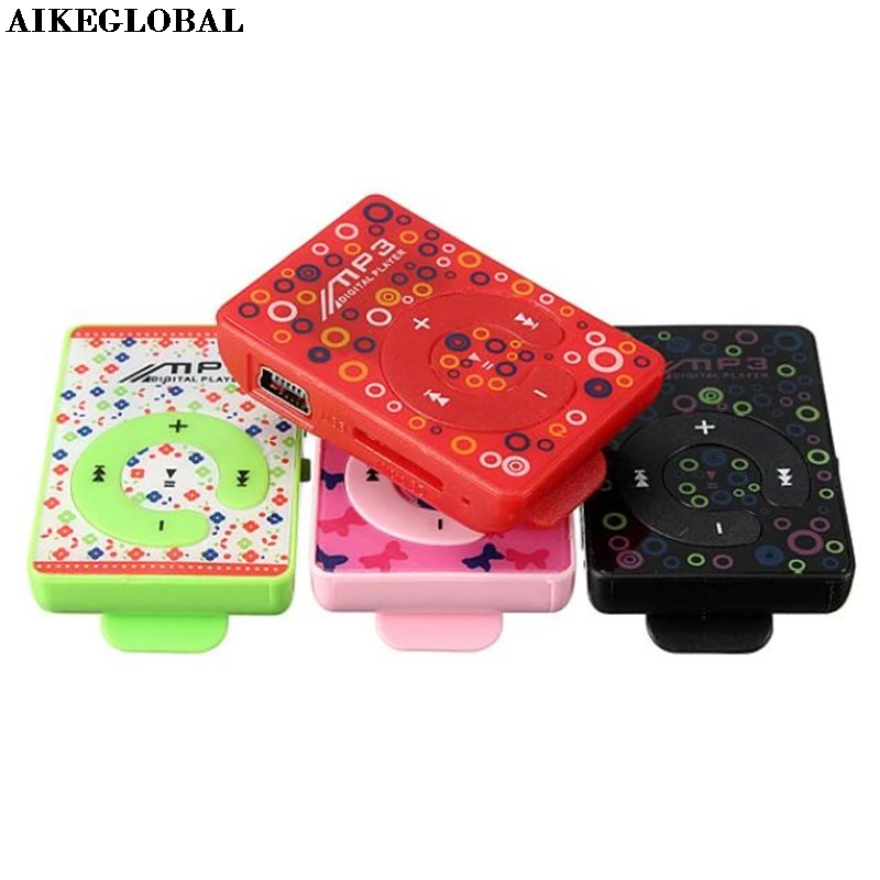AIKEGLOBAL Mini USB Clip цифровой Mp3 музыкальный плеер поддержка 8 Гб SD TF карты мобильный