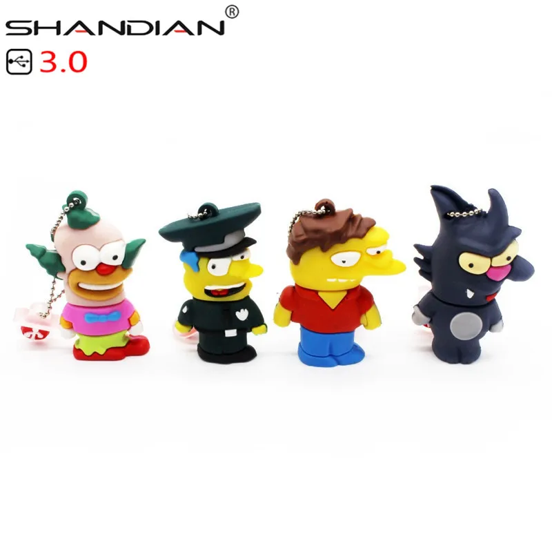 SHANDIAN USB 3,0 Барт Симпсон мышь волк 4 ГБ 8 ГБ 32 ГБ карта памяти U диск Флешка Homer ручка привода USB флеш-накопитель