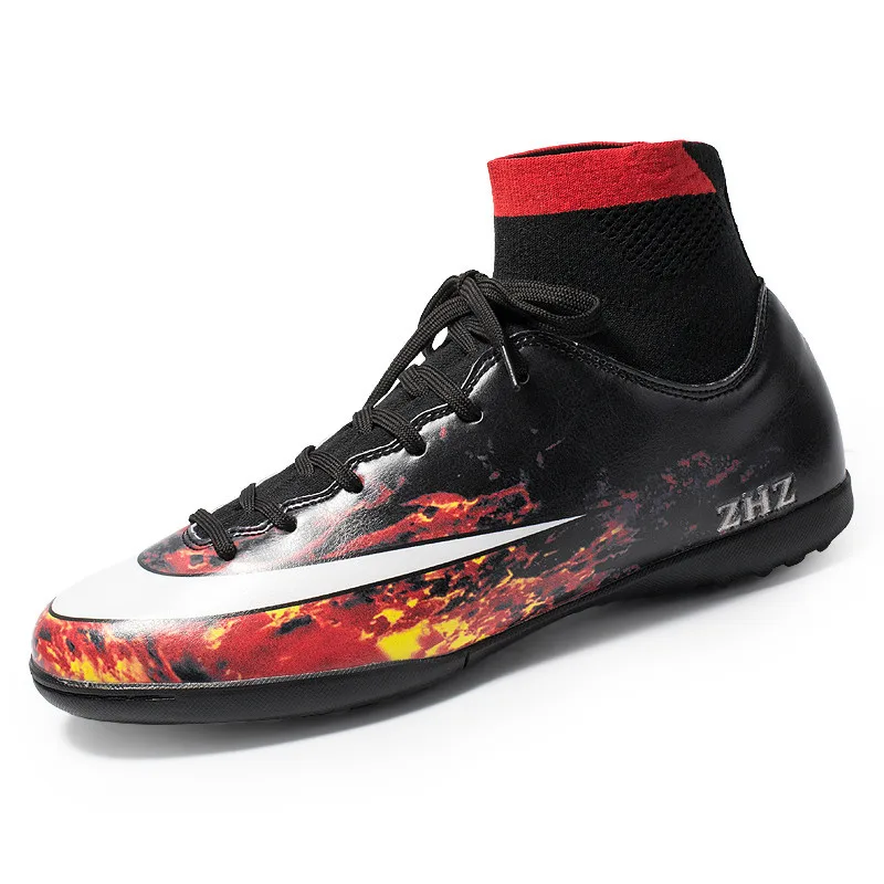 

ZHENZU Professional Turf Indoor Soccer Shoes Kids Boys High Ankle Football Boots Sneakers chaussure de foot voetbalschoenen