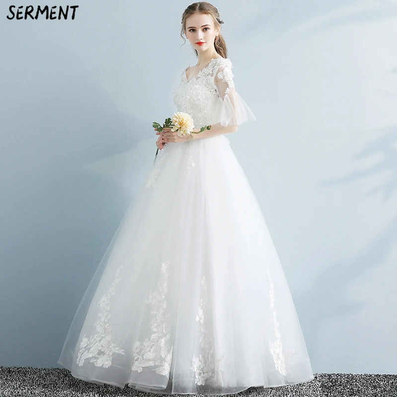 

Wedding Dress 2019 New Summer Paragraph Word Shoulders In The Sleeves Bride Large Size Pettiskirt Women