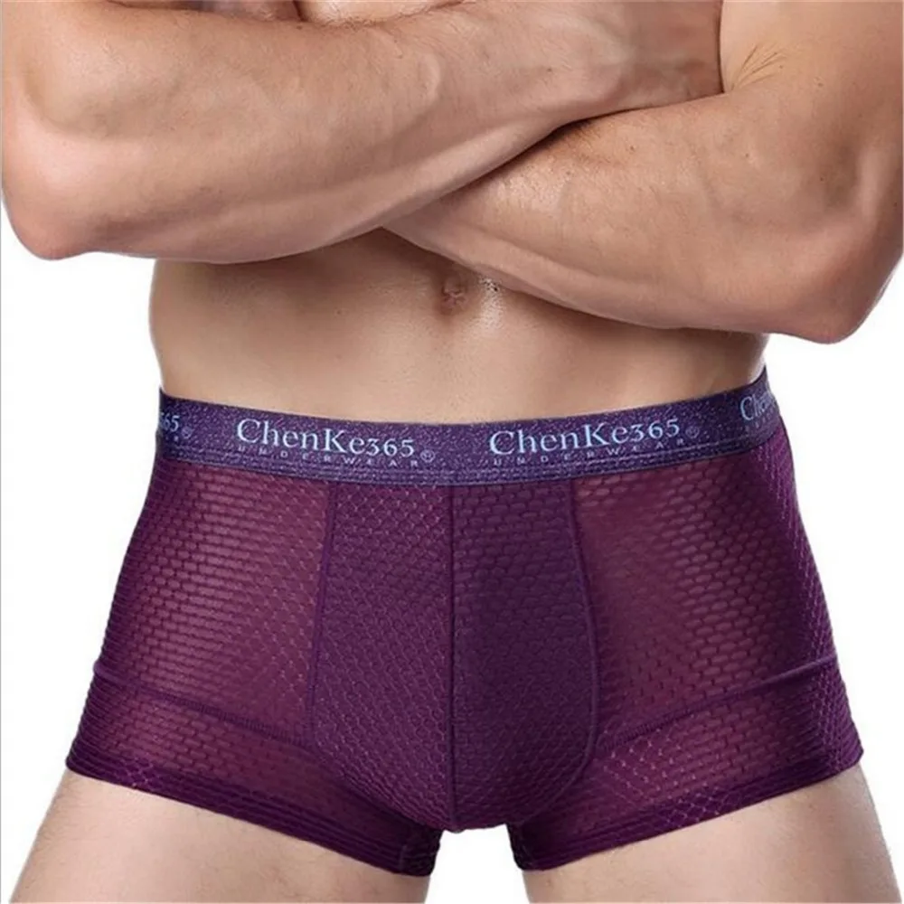 Men's mesh close-fitting high-elastic underwear solid color does not fade hot men's underwear 3pcs/lot Men's mesh close-fitting high-elastic underwear solid color does not fade hot men's underwear 3pcs/lot