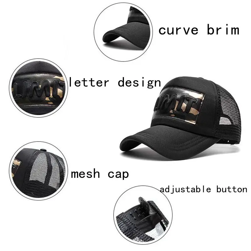 Yienws verano tapas De malla para Hombres y mujeres blanco negro huesos camionero De malla De Bbaseball Cap neto Gorras De baseball Hombres Mujer YIC045