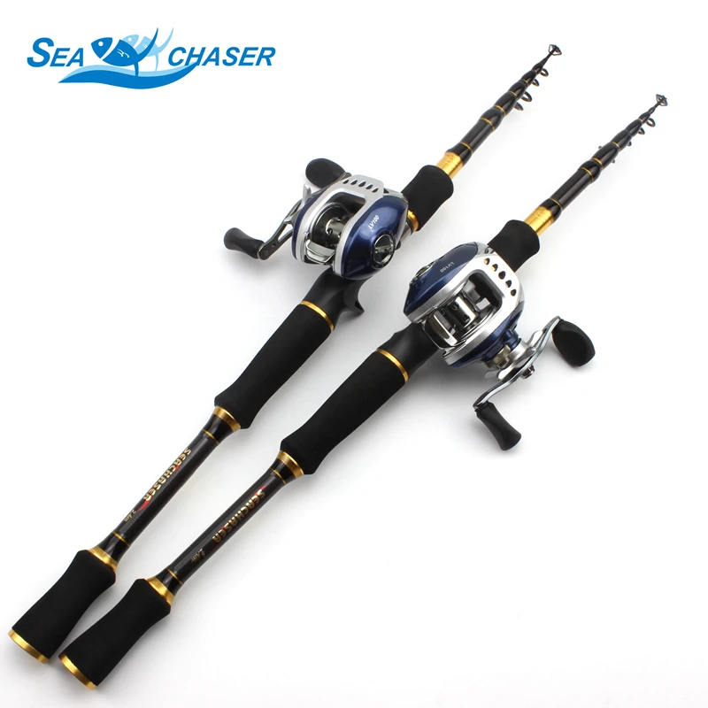 

Carbon Rod M power lure 7g -28g 1.8M 2.1M 2.4M 2.7M Portable Telescopic Fishing Rod Casting Rod Casting Reels Set