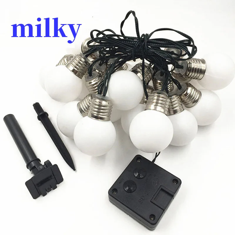 8 м 30 Глобус лампы Солнечная G50 светодиодная гирлянда Наружное Декоративное сказочное освещение для рождества патио вечерние свадебные украшения