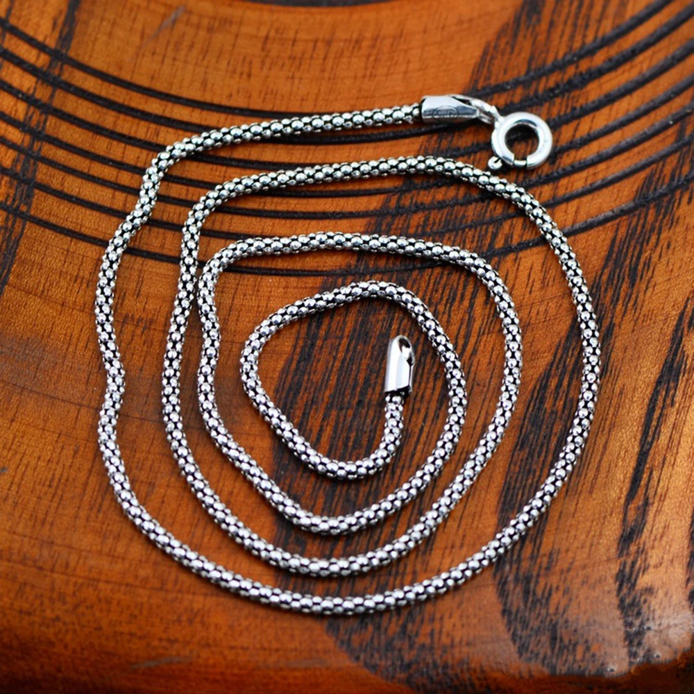 

MetJakt Vintage 925 Sterling Silver 1.0mm Popcorn Chain Necklace Fit Pendant Charm for Women Men 925 Jewelry Gift 40cm 45cm 50cm