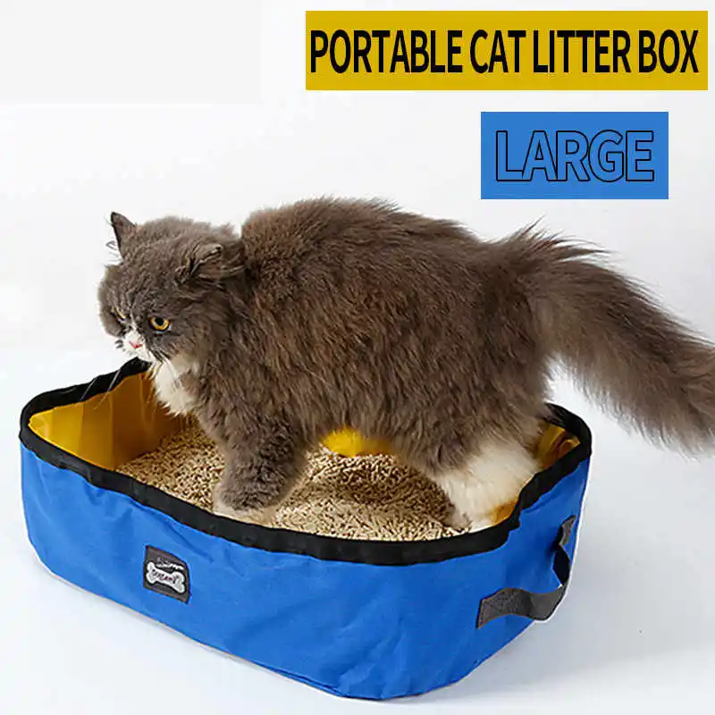 Portable Outdoor Cat Litter Box Foldable Travel Cat Litter Pan 600D