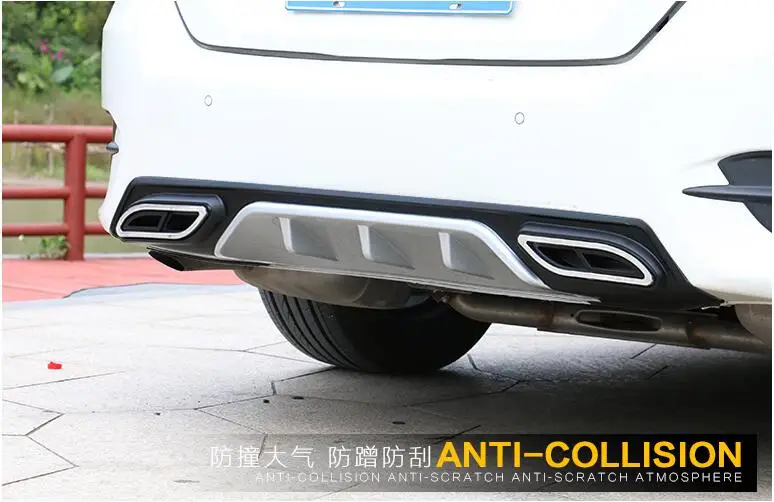 ABS углеродного волокна задний багажник губы спойлер, диффузор выхлопных газов бампер Защитная крышка для Honda Civic 10th Gen
