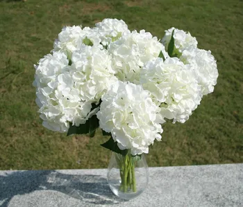 

Elegant white hydrangea artificial silk flower Craft for Wedding Centerpieces Bouquet Christmas Ornament Home party Decorations