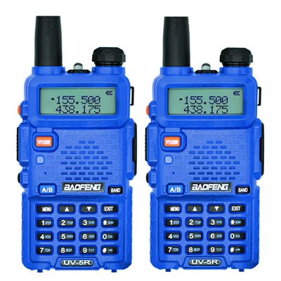 2 шт. Baofeng UV-5R рация UHF VHF Двухдиапазонный UV5R CB радио 128CH фонарик двойной дисплей FM трансивер для охоты радио - Цвет: 2PCS Blue Color