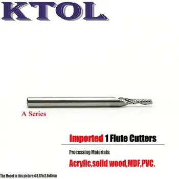 

3.175*2.0*8MM Single Flute Spiral Carbide CNC Wood Cutters to Router Lathe, End Mill Tools Woodworking Cutter Acrylic Bits TOP