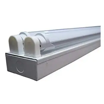 

4 Ft. 2-Light Flush Mount Commercial Ceiling Light Fixture + (2) LED T8 Tubes 24W G13 Base 1/2/4/10 Pack