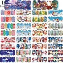 40 листов, креативный дизайн, сделай сам, переводные наклейки для ногтей, Рождественская серия, узор, наклейки для ногтей, водяной знак, наклейка для ногтей, BEA1129-1176