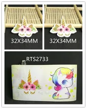 3inch 50yard ribbon and 50pcs resin 1 set printed cartoon printed ribbon and resin RTS2733