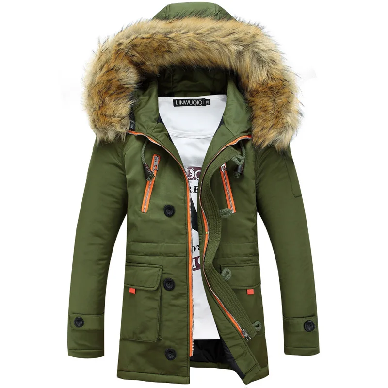 Thickening Parkas Winter Jacket Men Coats Male Outerwear Plus Size Casual Long Down Cotton Wadded men