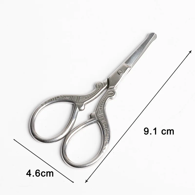 

1pc Round and Tip Head Stainless Steel Scissor Vintage Safe Useful Scissors Embroidery Sewing Scissor Household Needlework Tools