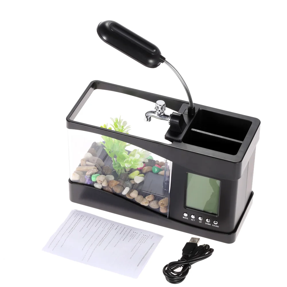 Usb Mini Fish Tank Desktop Electronic Aquarium Mini Fish Tank with