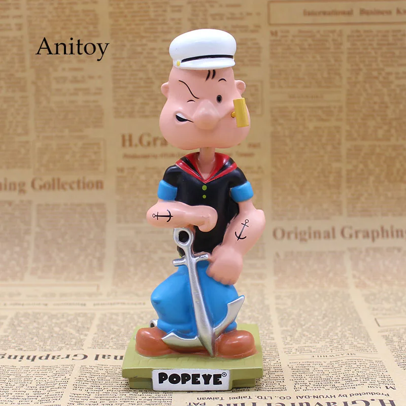 Popeye The Sailor Man Wacky Wobbler Bobble Head ПВХ фигурка Коллекционная игрушка кукла 17 см с розничной коробкой