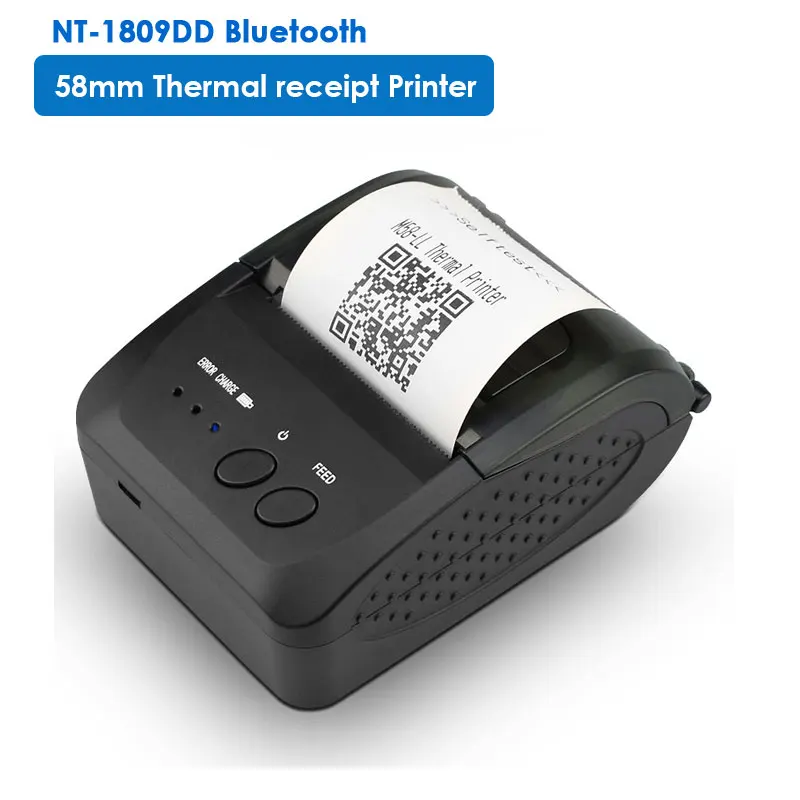 NETUM 58 мм производитель этикеток портативный 80 мм Bluetooth термопринтер этикеток с перезаряжаемой батареей совместимый Android iOS - Цвет: 1809DD 58mm Receipt