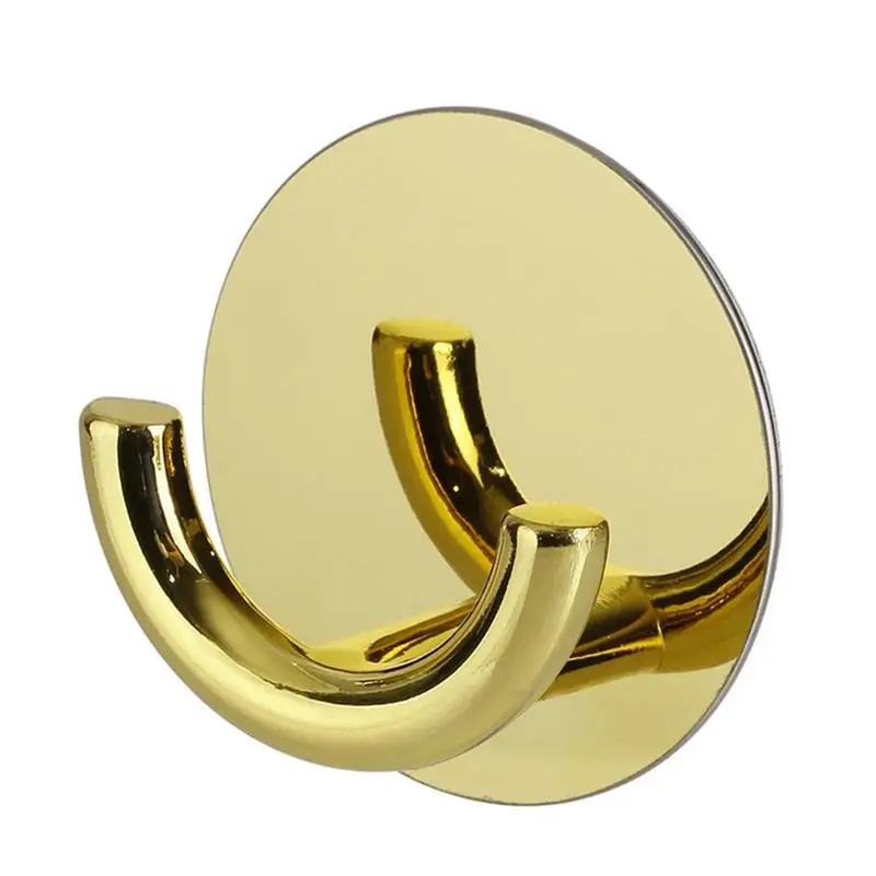 Gold Крючки самоклеющиеся домашняя кухонная настенная дверной, комнатный держатель из нержавеющей стали крючок шляпа мешок для одежды комнаты вешалка Крючки Висячие дропшиппинг - Цвет: Gold