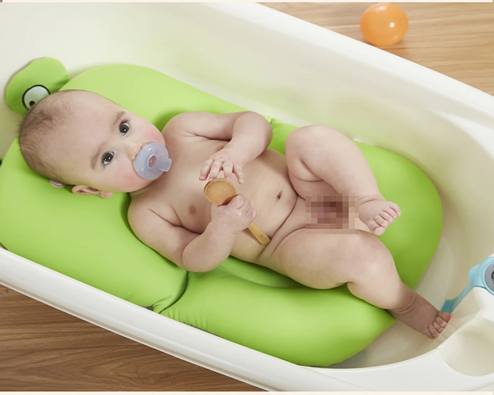 Детская ванночка, коврик лягушка для купания, складное Складное Сиденье для ванной, покрывало на кресло для новорожденных, цветущая ванна для 0-6 месяцев
