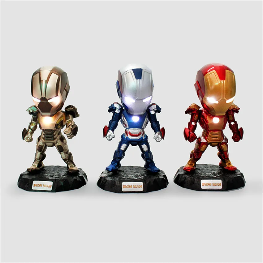 

Haocaitoy Spring Specials SHF Comics Anime Figures Toys Alliance 3 Iron Man with light Model PVC Collective Action Figure