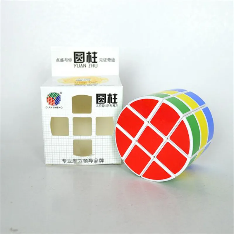 

DIAN SHENG New Cylindrical Shape 3x3x3 Magic Cube Classic Children Toys Speed Puzzle with Colorful Sticker Retail Box Packing