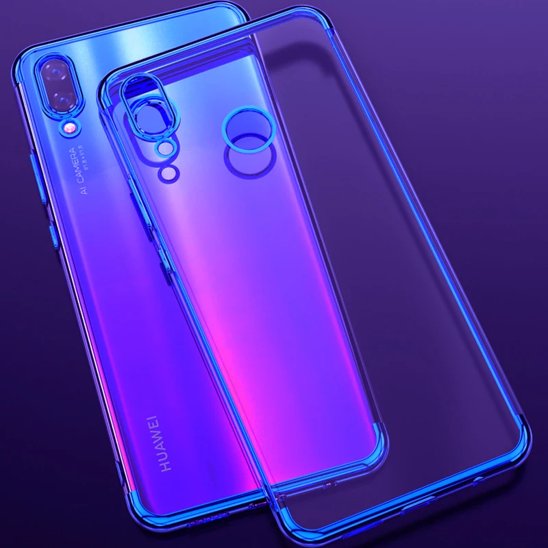 

for Huawei Honor 20 Pro 20i V20 10 Lite Case P Smart 2019 9i Cover Plating Soft TPU Clear Transparent Anti-shock Back Case Funda