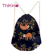 Thikin ленивый животные, повседневный мешок на завязках, сумка для женщин, дорожный рюкзак для малышей, мягкая женская пляжная сумка со шнурком