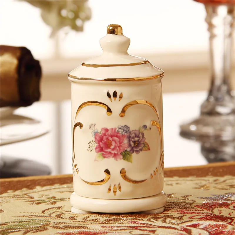 الراقية الأوروبية مسواك مسواك وعاء مربع ديكور للطاولات السيراميك غرفة المعيشة الفاخرة الحديثة الديكور